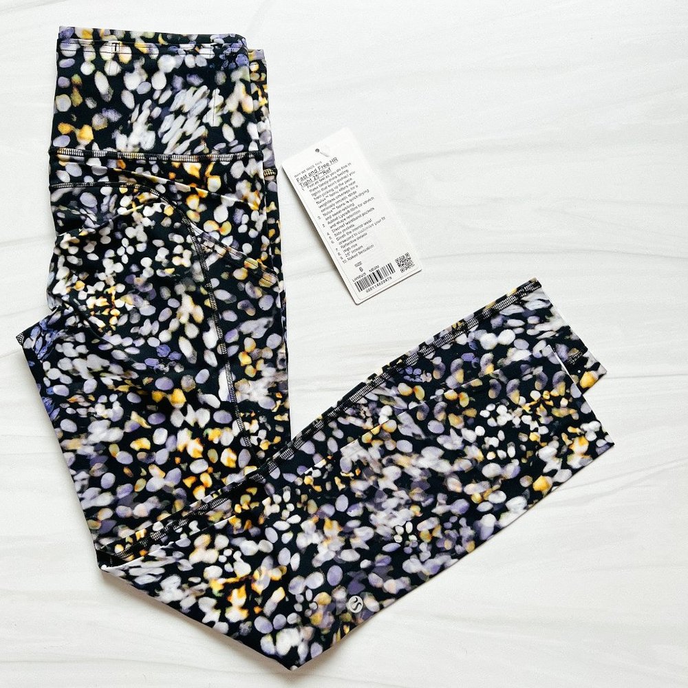 EUC. Worn twice. Lululemon fast and free high rise tights, 25" reflective.